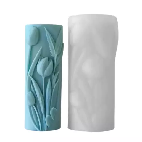 MOLDE SILICONA VELON CON TULIPANES 12 CM - comprar online