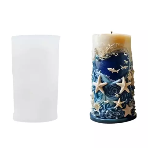 MOLDE SILICONA VELA DE MAR ESTRELLA OLAS PECES - comprar online