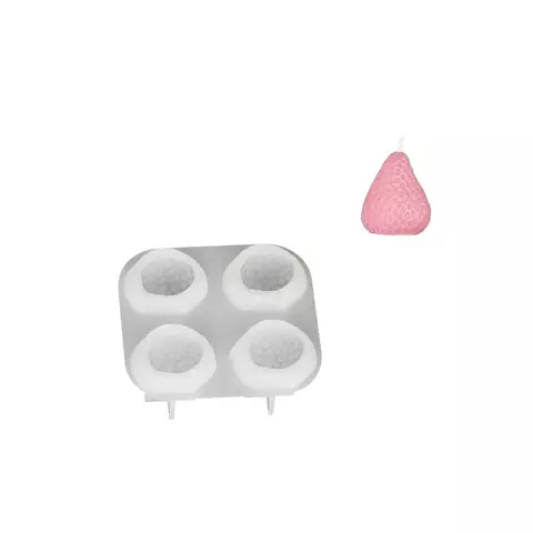 MOLDE SILICONA 4 FRUTILLAS 3D 3 CM - comprar online