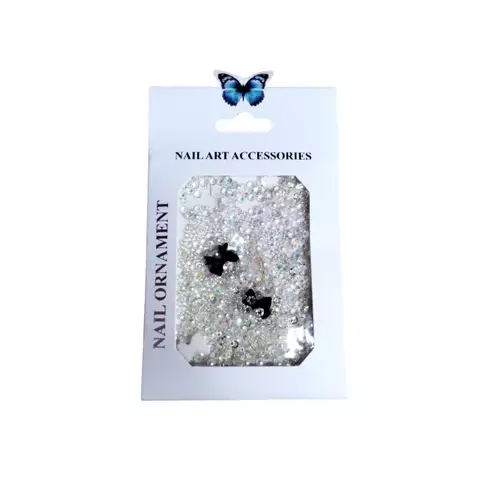 PIGMENTO MIX SURTIDO BRILLOS, CRISTALES Y PERLAS - MOÑOS NEGRO BLANCO - comprar online