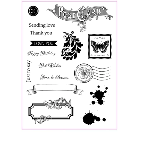 PLANCHA SELLOS DE SILICONA FIGURAS SCRAPBOOKING POST CARD MARIPOSA - comprar online