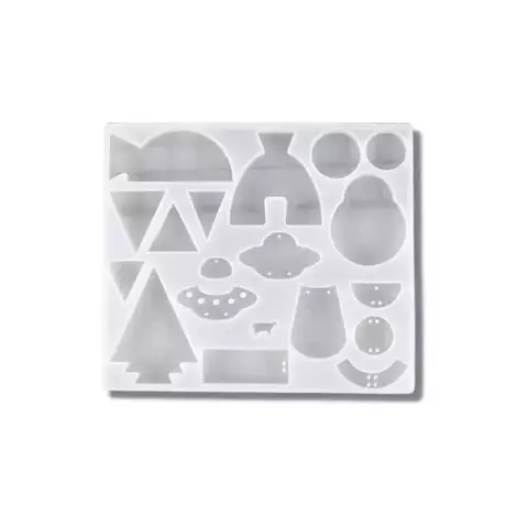 MOLDE SILICONA 18 DIJES FORMAS VARIAS ESPACIALES PINO TRIANGULOS - comprar online