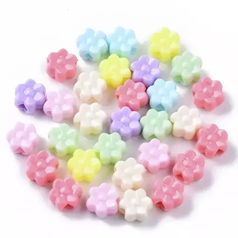 CUENTAS FLORES MULTICOLOR PASTEL X25 GR X 60 U APROX - comprar online