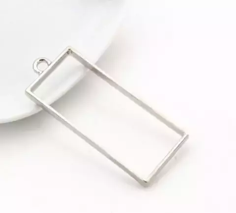 DIJE RECTANGULO GRANDE - COLOR PLATA - comprar online