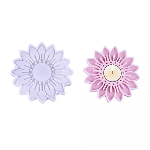 MOLDE SILICONA PORTA VELA DE NOCHE FLOR MANDALA - comprar online