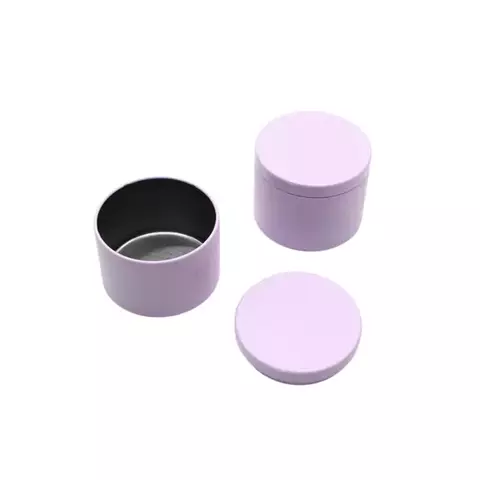 LATA CIRCULAR CON TAPA PARA VELA 6,5 X 5 CM LILA - comprar online