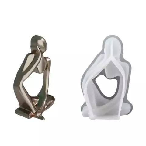 MOLDE SILICONA SILUETA PENSADOR ESTATUA PIES CRUZADOS - comprar online