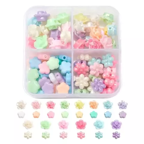 KIT ESTUCHE CUENTAS 4 FLORES DIFERENTES MULTICOLOR X 55G X 123 UNI - comprar online
