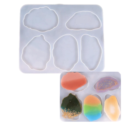 MOLDE SILICONA 5 GEODAS POSAVASOS
