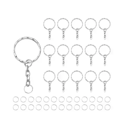 KIT 50 ARGOLLAS TEXTURADAS PARA LLAVEROS + 50 ARGOLLAS