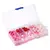 KIT ARMAR CUENTAS CORAZONES Y ESFERAS ROJO ROSA 200 UN APROX - tienda online
