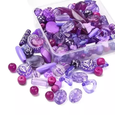 KIT CUENTAS DIFERENTES FORMAS VIOLETA X 100 GR - comprar online
