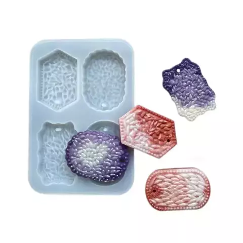 MOLDE SILICONA 4 DIJES TEXTURADOS REDONDEADOS