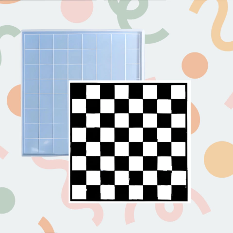 MOLDE SILICONA TABLERO DE AJEDREZ / DAMAS 31 X 31 CM - comprar online