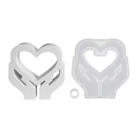 MOLDE SILICONA FLORERO PARA TUBO DE ENSAYO CORAZON EN MANOS - comprar online