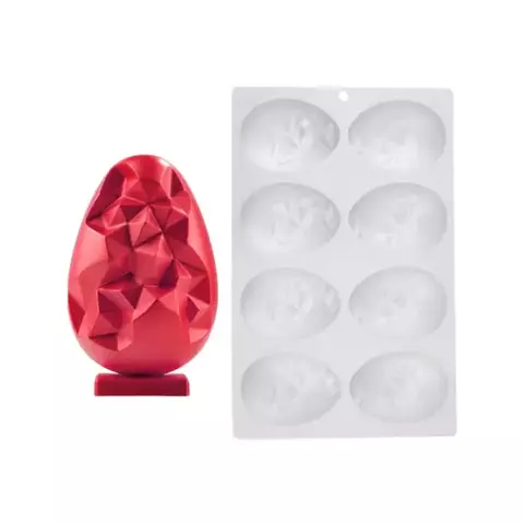 MOLDE SILICONA 8 HUEVOS DE PASCUA FACETADOS - comprar online