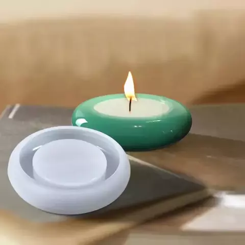 MOLDE SILICONA PORTAVELAS CIRCULAR REDONDEADO - comprar online