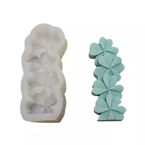 MOLDE SILICONA VELA 4 TREBOLES APILADOS - comprar online