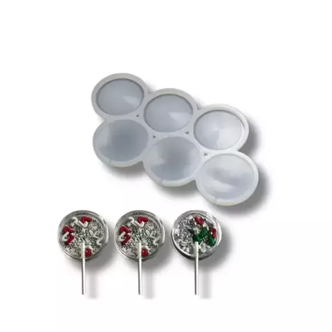 MOLDE SILICONA 6 PALETAS CIRCULOS CHUPETINES - comprar online