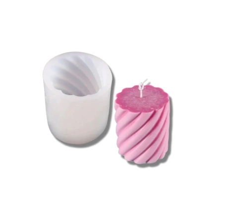 MOLDE SILICONA para VELA ESPIRALADA TORNEADA de 8 X 9,5CM