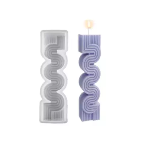 MOLDE SILICONA VELA CON ONDAS Y LINEAS 14,5 X 4,5 CM - comprar online