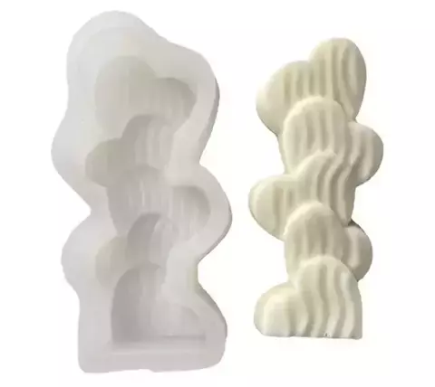 MOLDE SILICONA VELA CORAZONES APILADOS