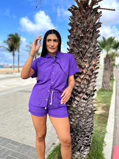 Camisa Tahu Viscolinho Roxa
