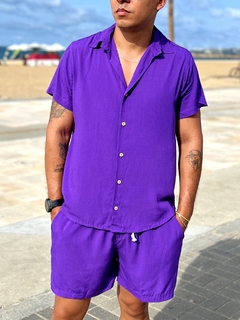 Camisa Tahu Viscolinho Roxa na internet