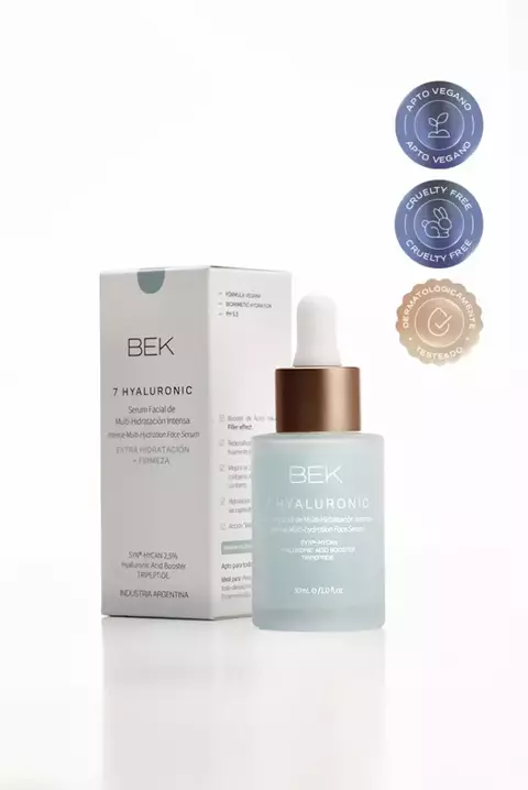 BEK 7 HYALURONIC | Serum Facial de Hidratación Intensa. Para pieles oleosas, mixtas y maduras. BOOSTER DE HIALURÓNICO