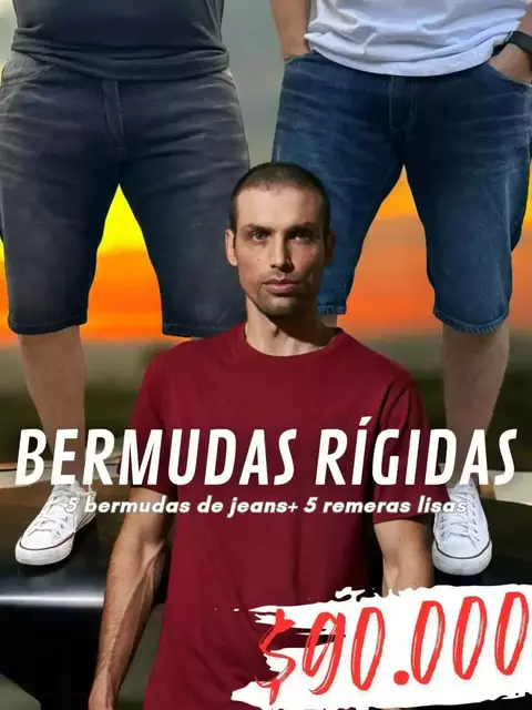 5 Bermudas Jean 5 Remeras Lisas - comprar online