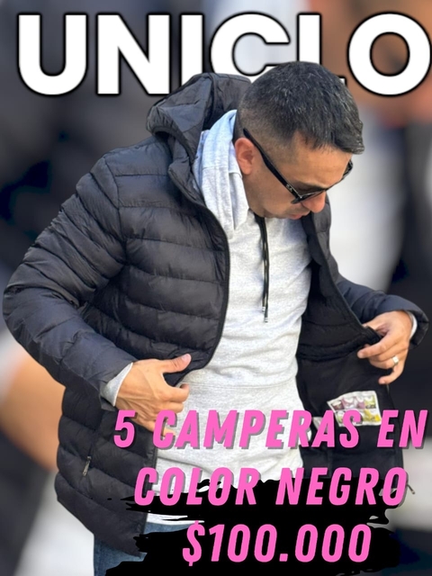 Pack 5 Camperas Uniclo Negra