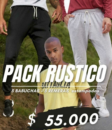 PACK 5 Babuchas Rusticas + 5 Remeras Estampada - comprar online