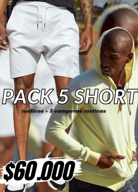 Pack 5 Short Rustico Liso + 5 Camperas Rusticas - comprar online