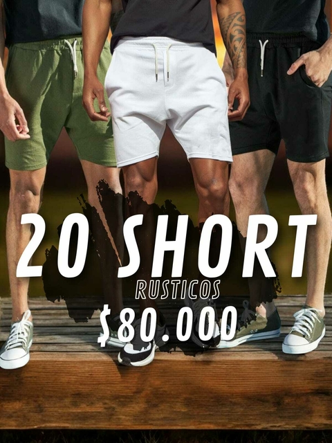 Pack 20 Short Rustico Lisos