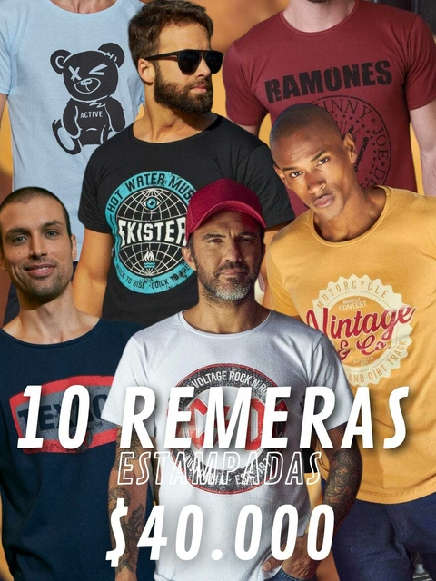 Pack 10 Remera Estampadas M/C