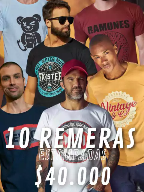Pack 10 Remera Estampadas M/C