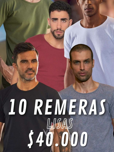 Pack 10 Remera Basica M/C