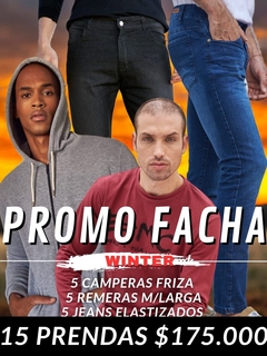 Promo Facha (5 Jeans 5 Remeras M/L 5 Campera Friza)