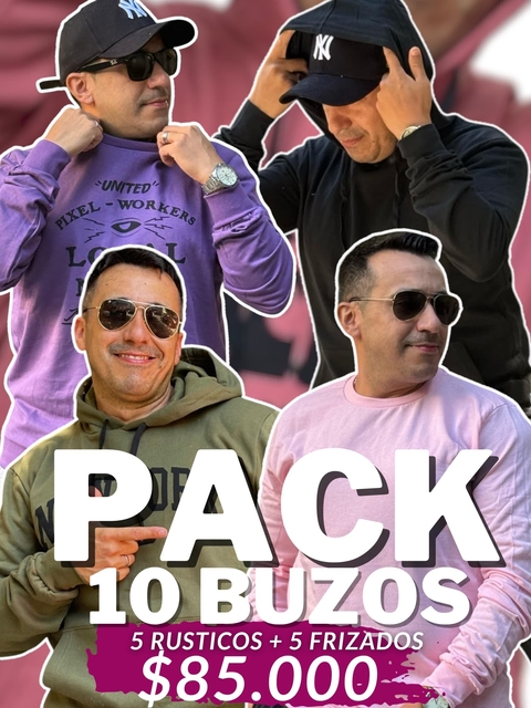 Pack 5 Buzos Frizados Surtidos 5 Buzos Rústicos Surtidos.