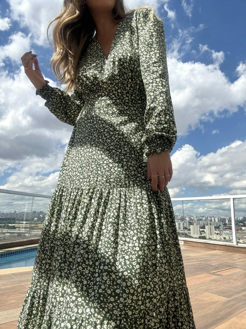 Vestido DÉBORA liberty verde - comprar online