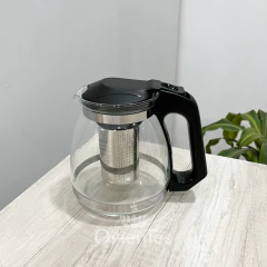 Tetera Vidrio con infusor tamiz de acero y manija de plastico 1.500ml - comprar online