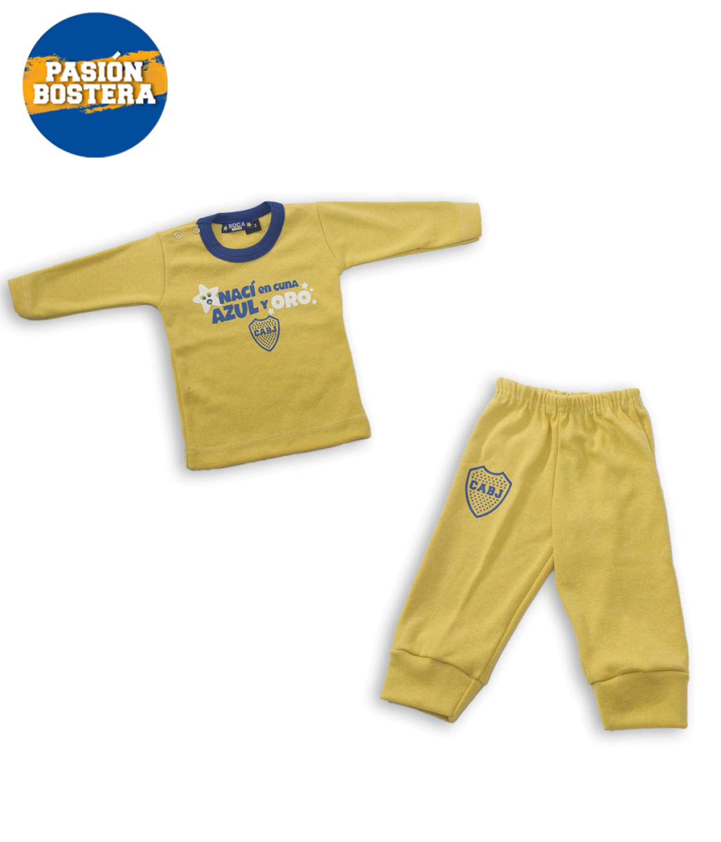 Remera M. Larga y Pantalón BB Amarillo BJ221337