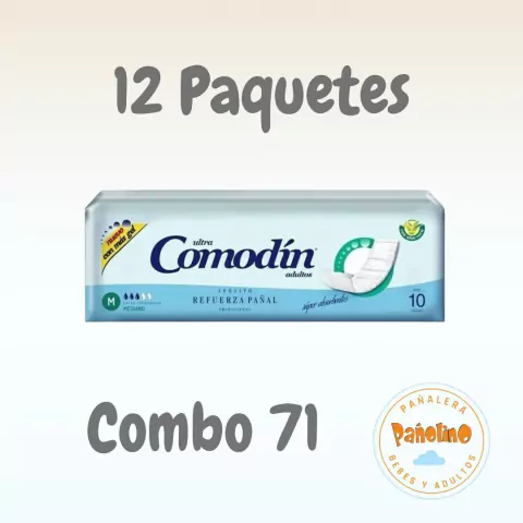 Combo 71 Comodin Refuerza Pañal M (celeste) x 10 unidades