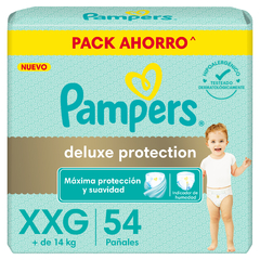Pampers Deluxe Protection Talle XXG x 54 unidades (Nueva Presentacion, Ex Premium Care). + de 14 kg.