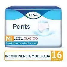 Tena Pants Clasico Talle M x 16 unidades (de 30 a 70kg, absorcion 1 litro)