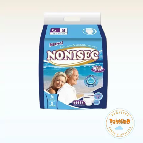 Nonisec Ropa Interior Talle G x 8 unidades. De 45 a 85 kg.