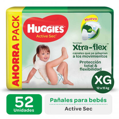 Huggies Flexi-Comfort talle XG x 52 unidades. De 12 a 15 kg. - comprar online