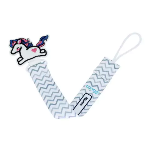 Prendedor de chupeta unicórnio com listras