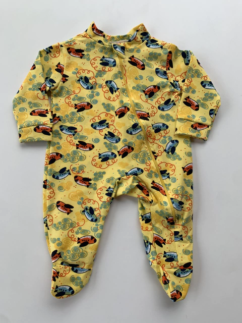 Pijama 100% algodão - Avião / Amarelo