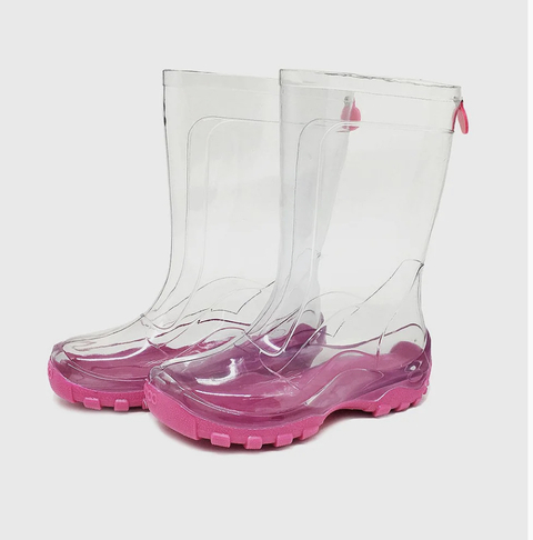 Galocha Lisa Transparente (Incolor / Rosa)